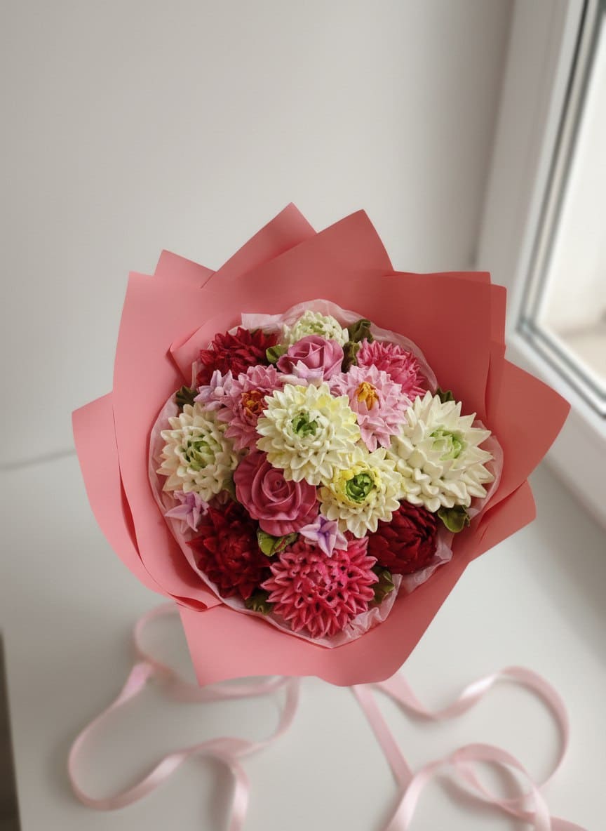 Букет из зефира в диаметре 20 см 3