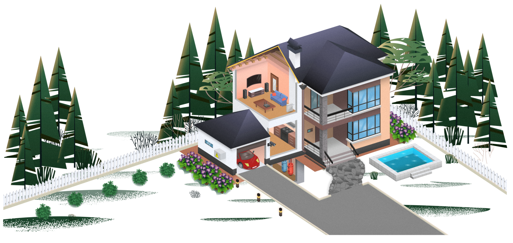 Коттеджное строительство. Поможем установить систему умного дома, индивидуальное проектирование, благоустройство участка, интерьерный дизайн, пожарная и охранная сигнализация, отделка, ремонт, телевиденье, устройство бассейнов, акустические системы, отопление, электрические сети, устройство фундамента, дренаж, осушение, монтаж крыши, устройство забора, интернет, металлопластиковые окна, видеонаблюдение, вентиляция, водоснабжение. Low rise, lowrise. 