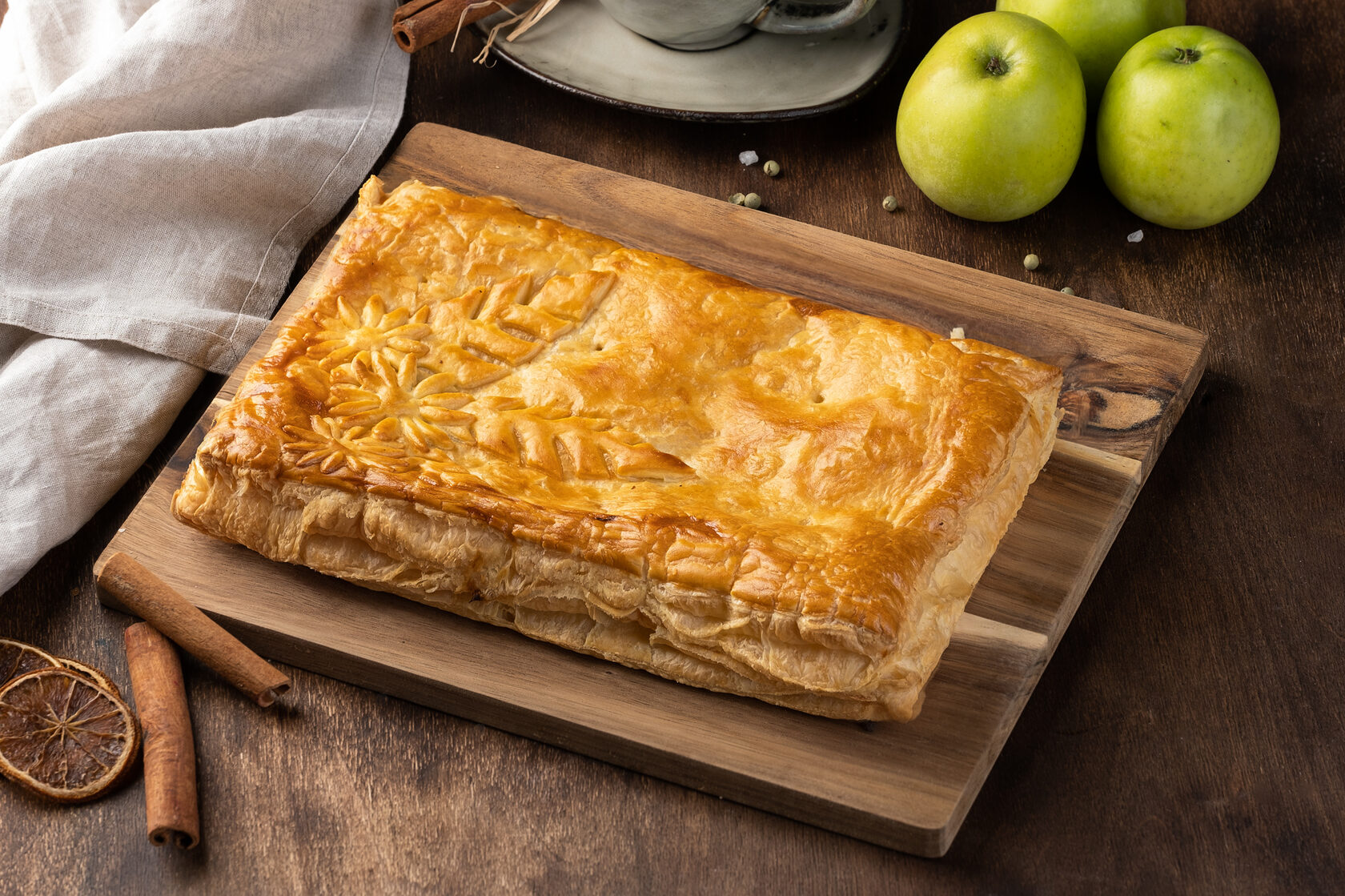 рецепт слоеного пирога с яблоками фото