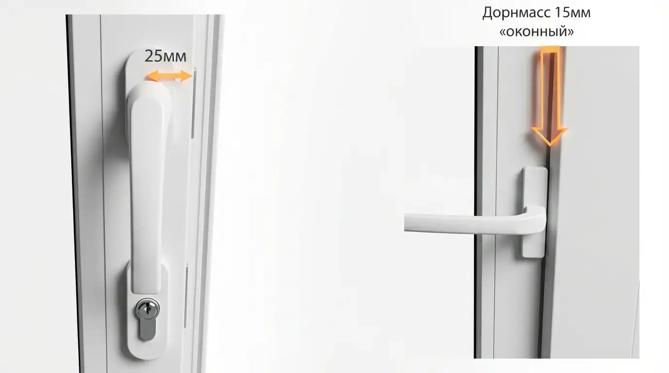 Дорнмасс 25мм на двери D25