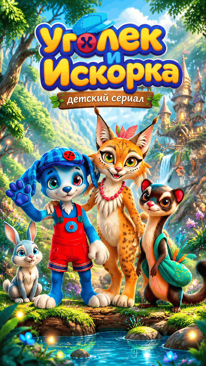 Постер анимационного сериала Уголёк и Искорка — обучающая анимация для детей 0+. Studio 210