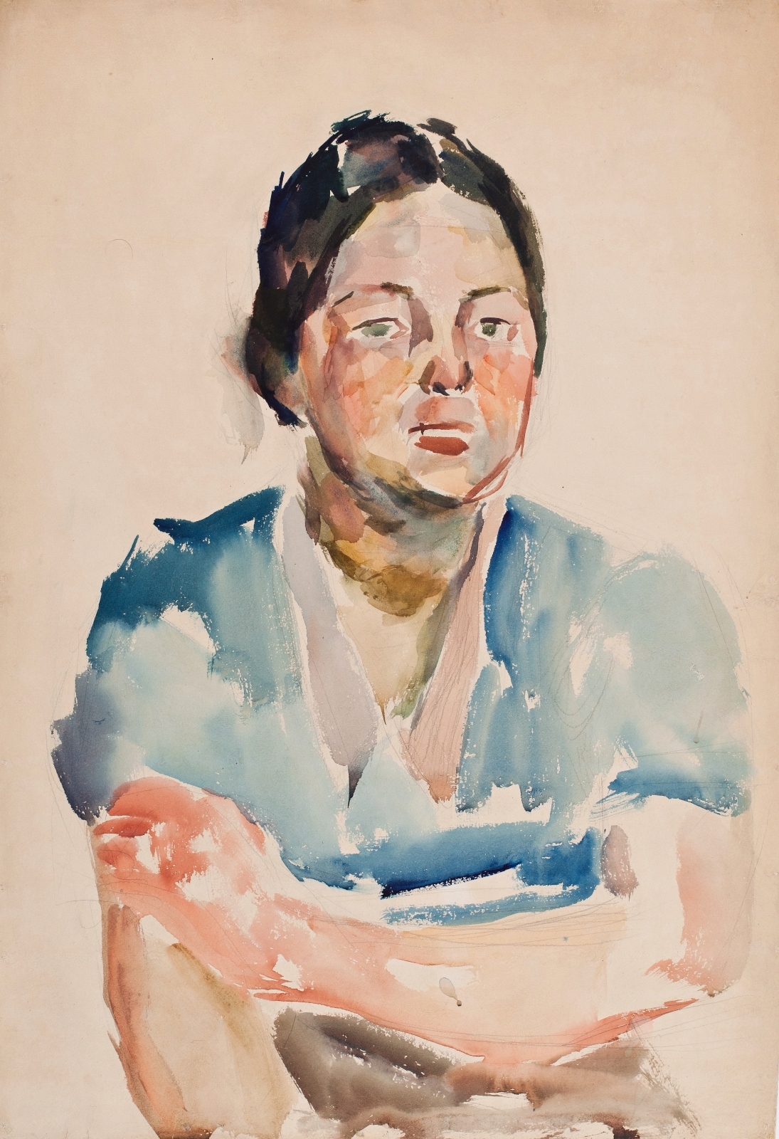 Лентулов А.В. Портрет женщины в голубом. Начало 1930-х