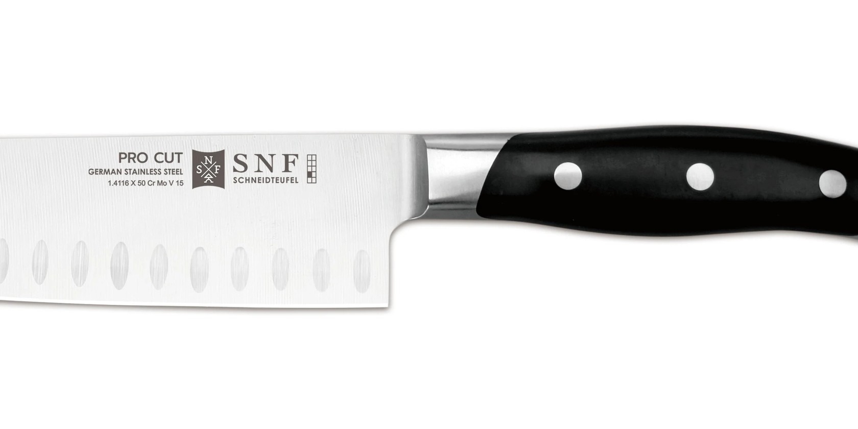 Pro-Cut Forged: клинок и маркировка крупным планом
