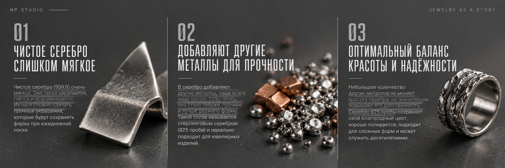 Инфографика о составе стерлингового серебра 925