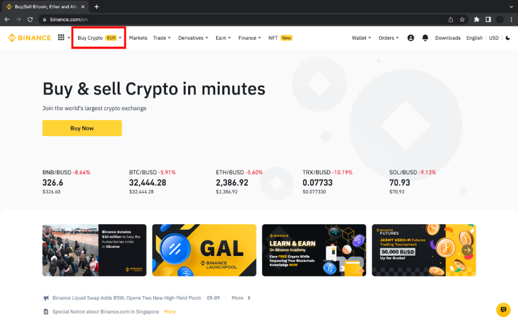 Depositing fiat currency on Binance Futures