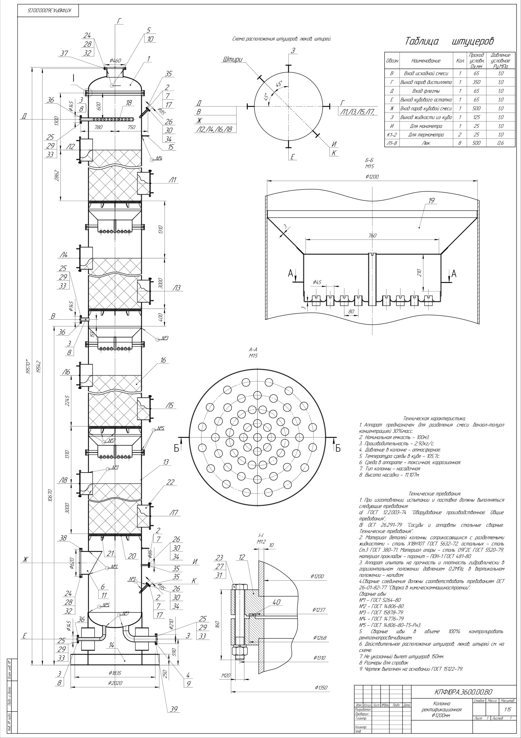 Чертеж ректификационной. Насадочная ректификационная колонна чертеж. Ректификационная колонна этанол вода чертеж. Штуцер ректификационной колонны. Люк ректификационной колонны чертёж.