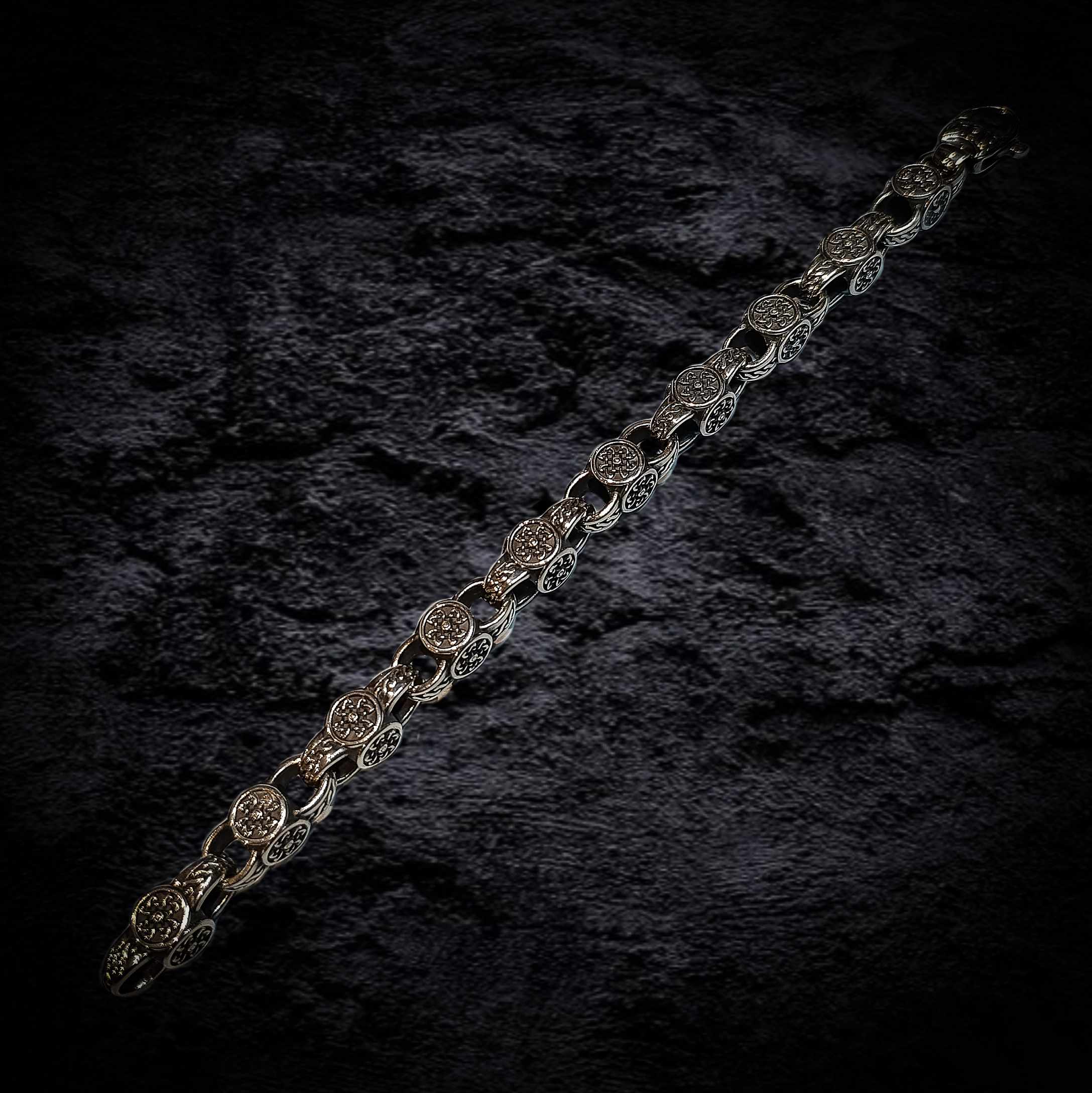 мужской браслет из серебра, браслет для мужчины, серебряный браслет.