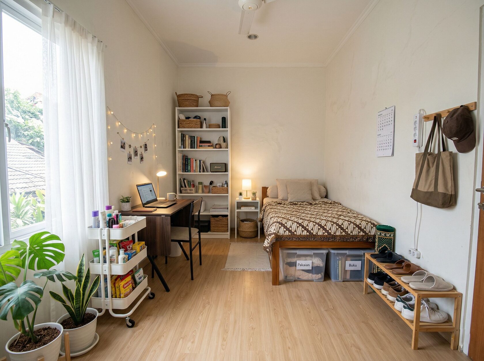 Ruang kecil Indonesia rapi dengan furnitur hemat ruang