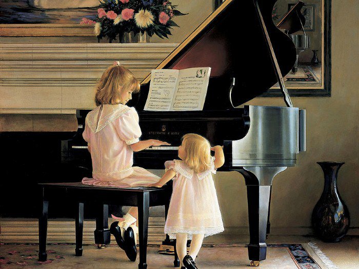 Мама играть на пианино