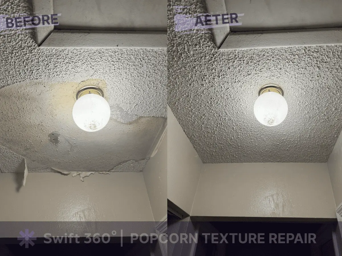 Swift360 - Handyman Orlando - Result job - Popcorn Texture Repair - Before and After