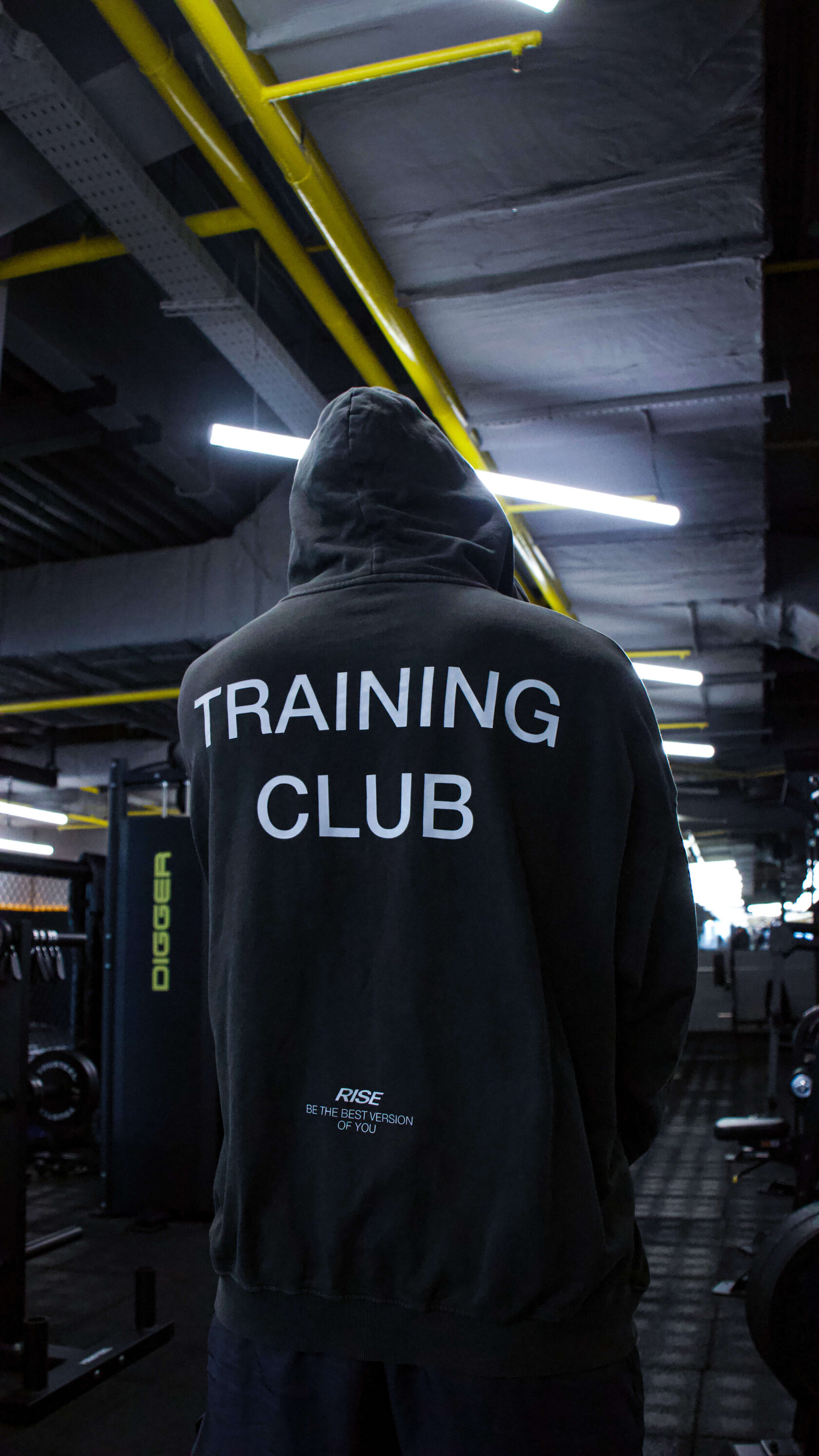 Черное спортивное худи Rise Training Club уличный стиль