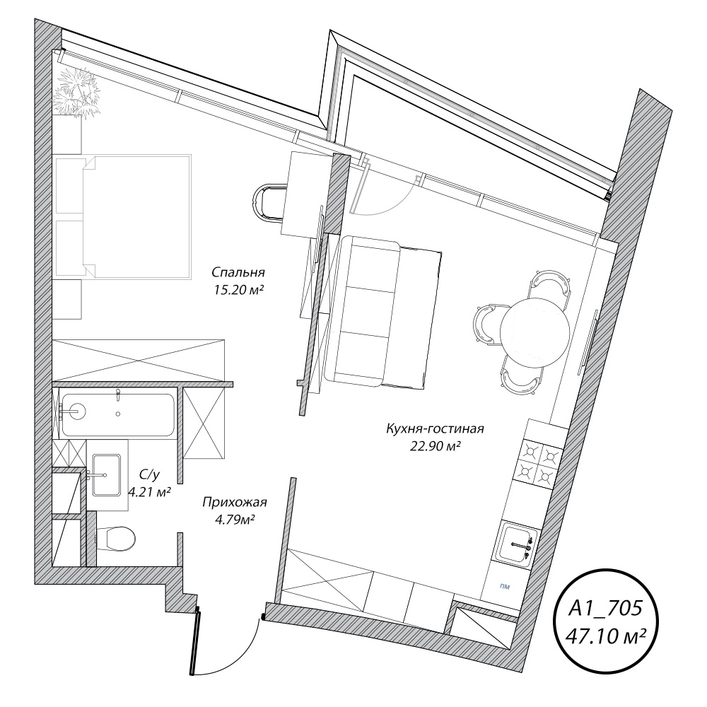 Планировка 2-комн.