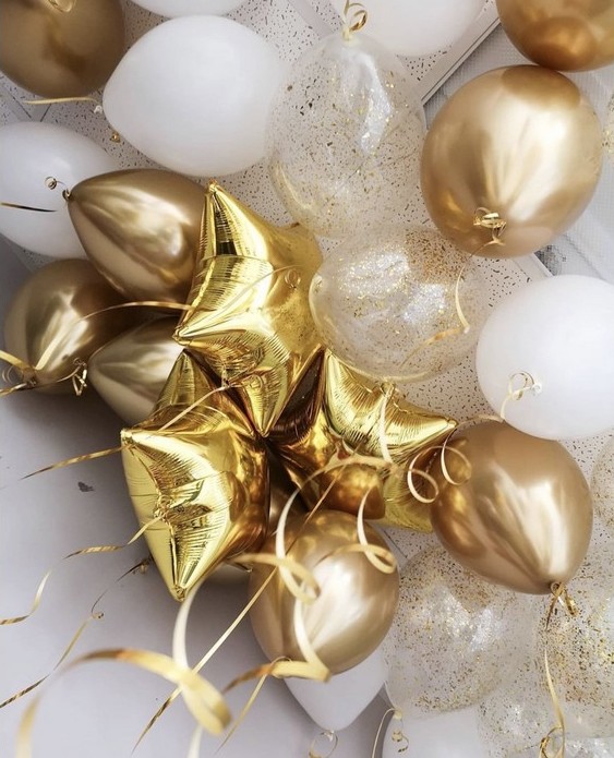 Шары под потолок «Золотые брызги»