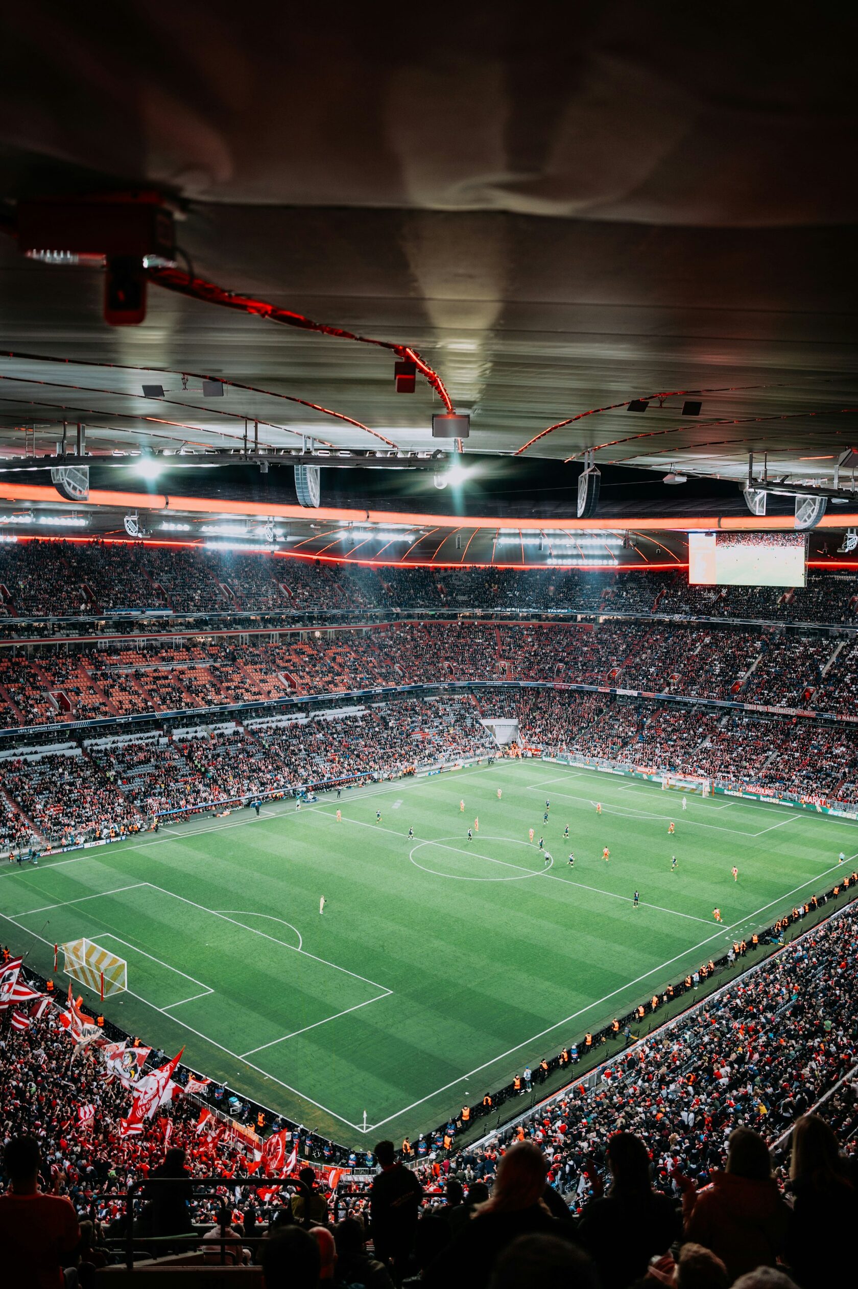 Football stadium at night