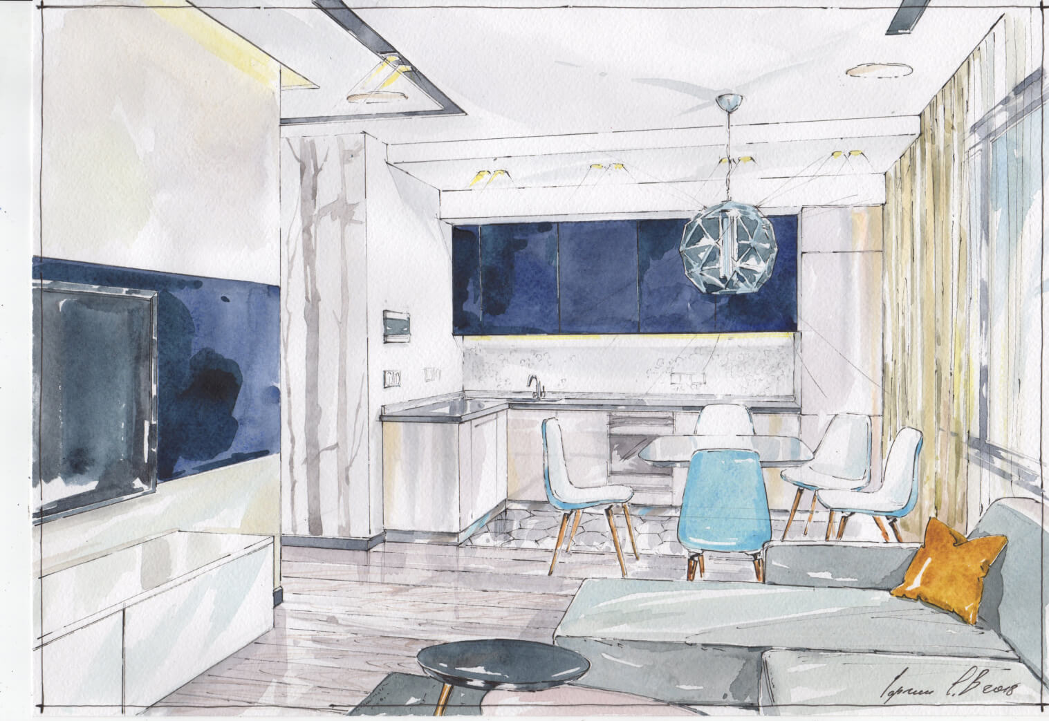 Комната акварелью. Акварель интерьер германа демина. Сергей саргин дизайнер. Интерьер акварелью. Интерьер комнаты акварелью.