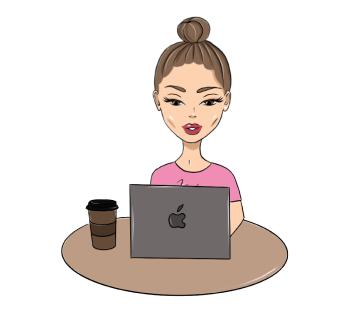 иллюстрация, девушка проходит онлайн обучение