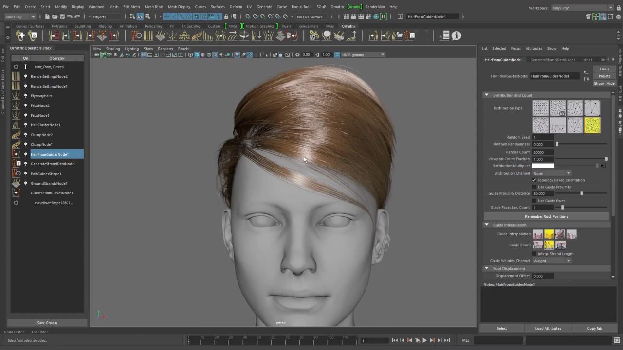 Создание волос в 3ds max corona