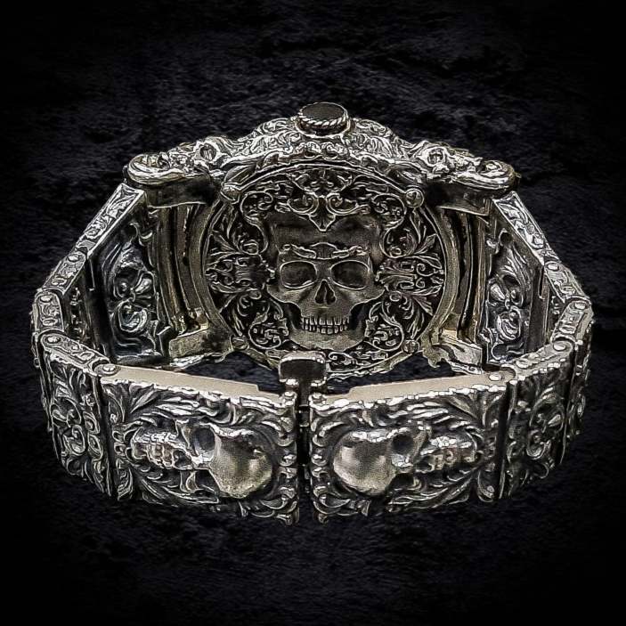 серебряные массивные часы, мужские серебряные часы, элитные часы.