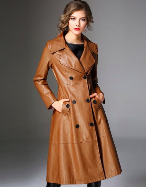 Кожаные пальто на осень