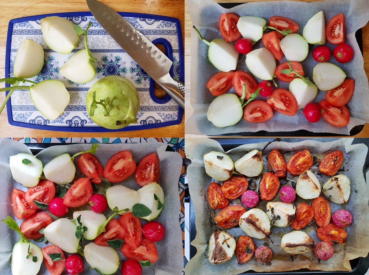 Кольраби, помидоры и редис в духовке. Вкусный Израиль.