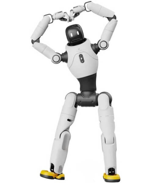 Робот-гуманоид Agibot X2 в полный рост на сцене мероприятия