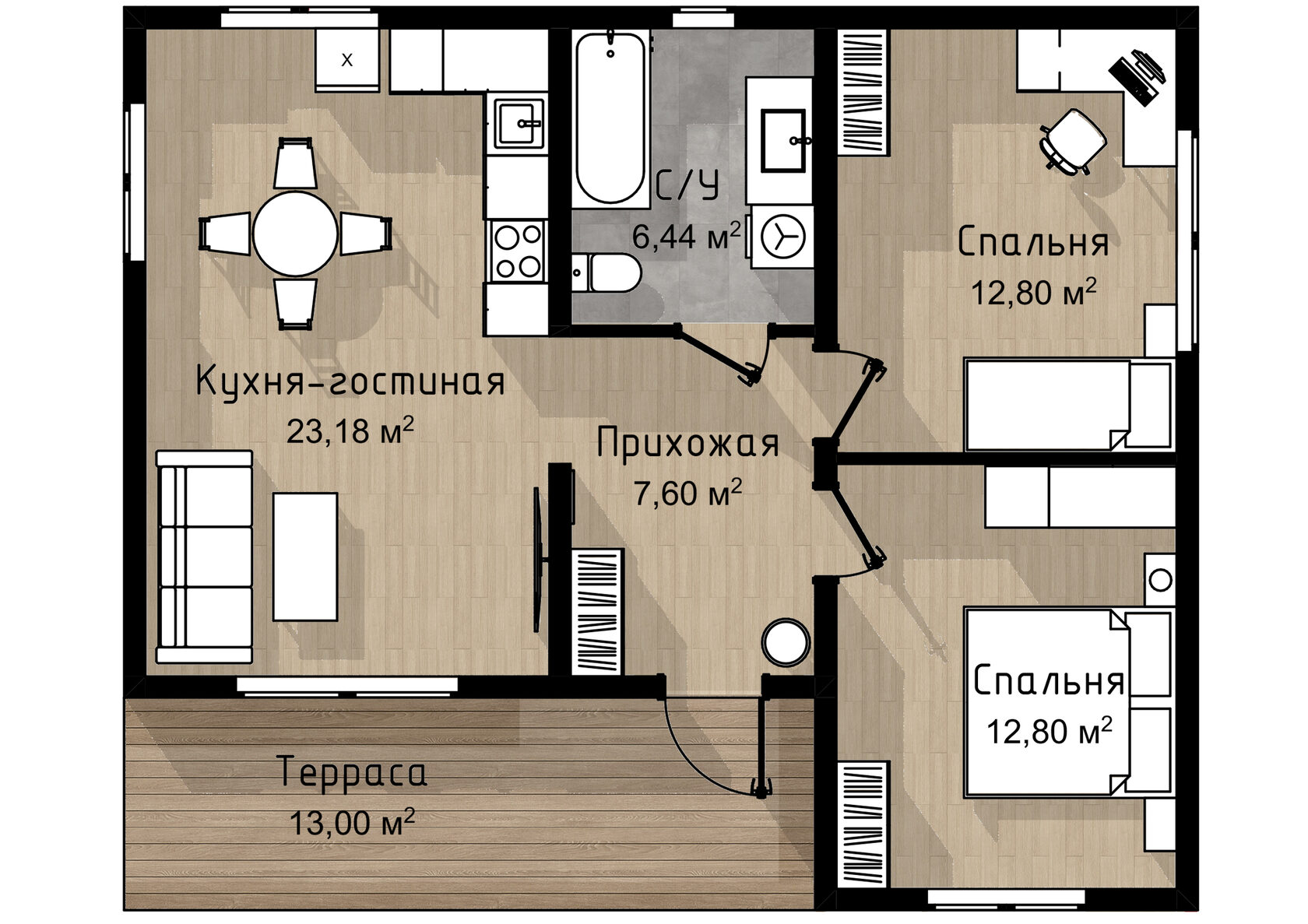 Планировка дома Вилла 63