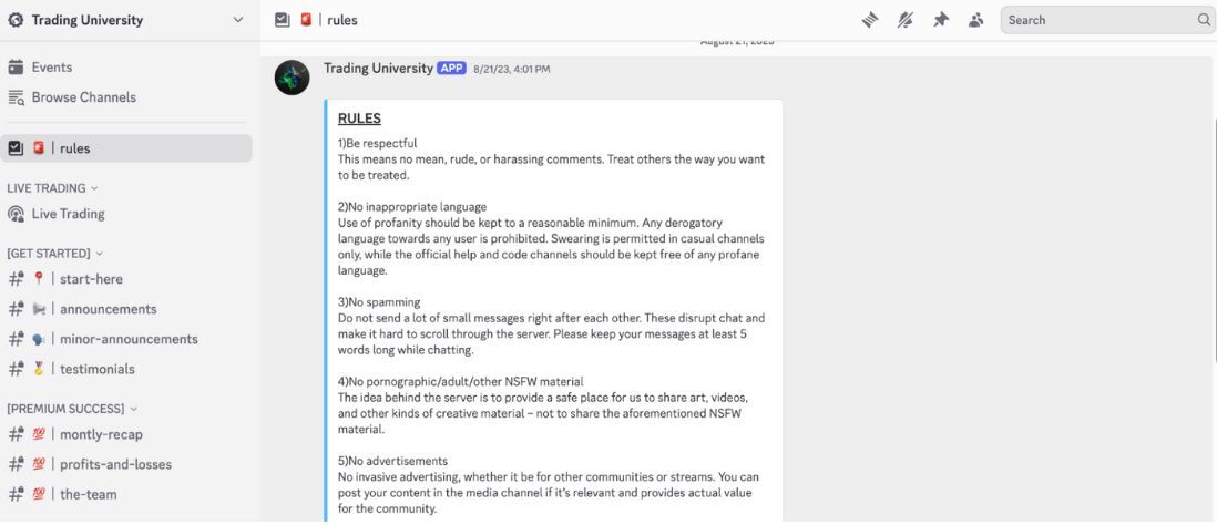 Trading University: Best for Education and Signals