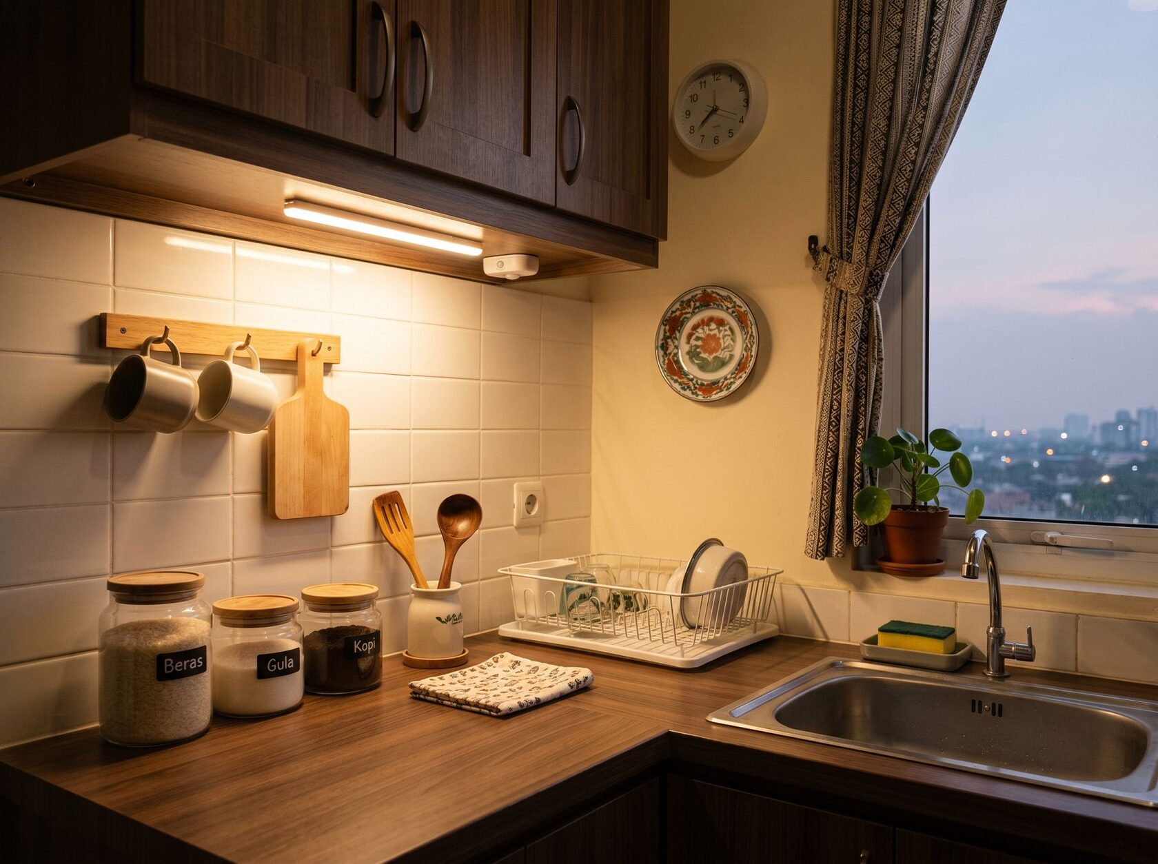 Lampu sensor estetik murah untuk kamar dan dapur Indonesia