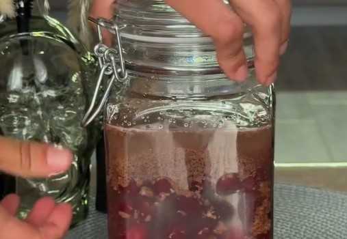 Приготовление настойки из вишни на водке с шоколадом: шаг 5