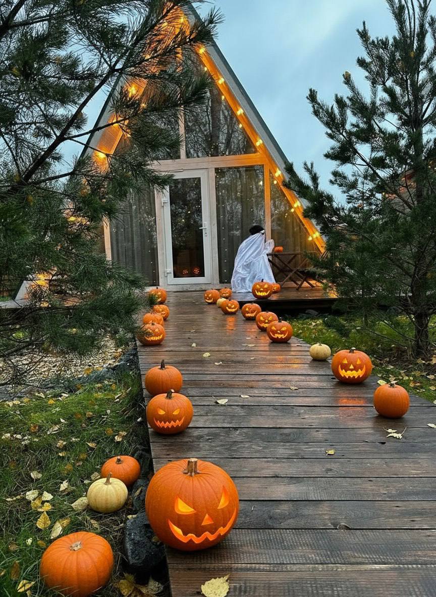Хэллоуин в А-фрейм домике за городом