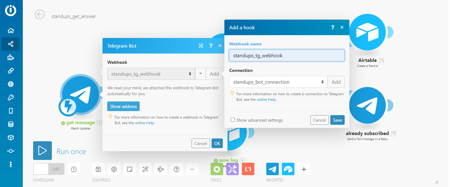 1. telegram module: Watch updates
