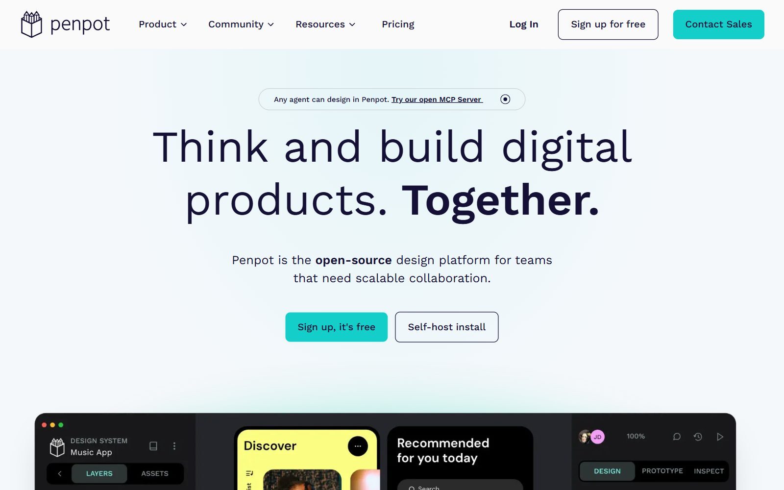 Penpot homepage screenshot (October 2026)