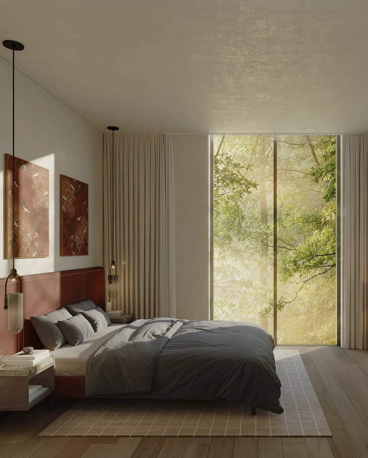 Bedroom with garden view