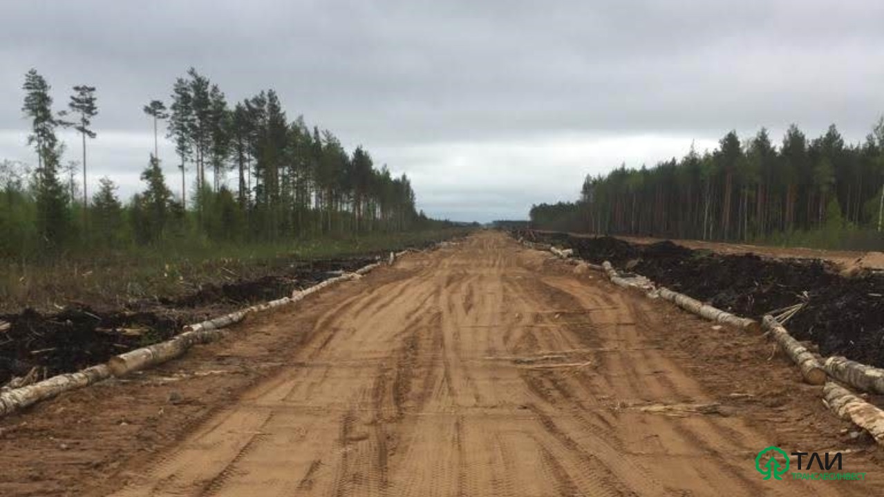 Устройство лежневой дороги с настилом из бревен