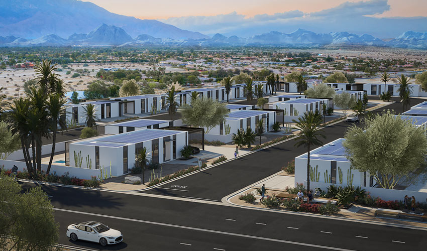 A proposed 3D printed neighborhood in Rancho Mirage, California [Source: Mighty Buildings]