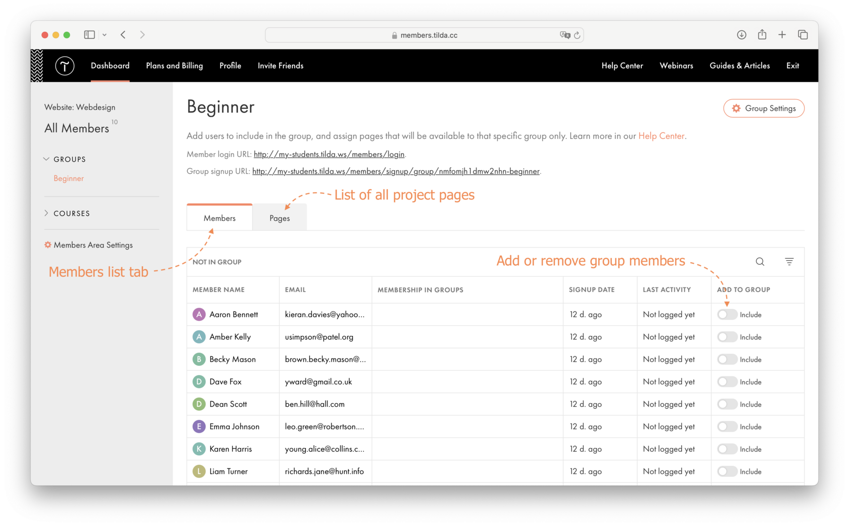 How To Manage Memberships And User Accounts │ Tilda Help Center