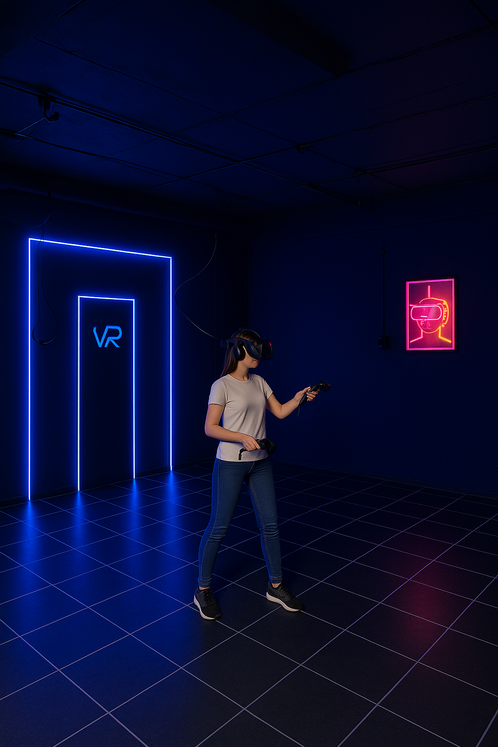 Современное VR-оборудование беспроводные шлемы в клубе виртуальной реальности WeAreVR