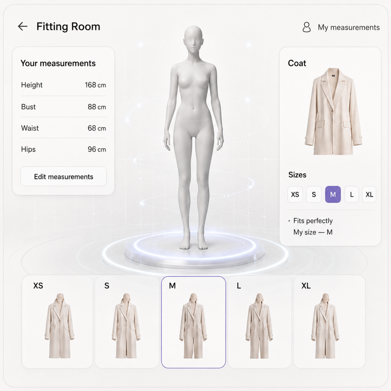 Virtual fitting room