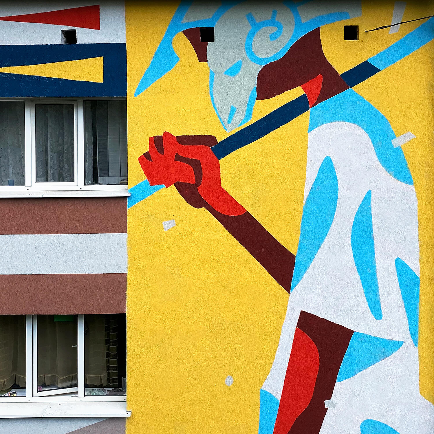 Роспись в Калининграде. Мурал авторства Алексея Бархана.