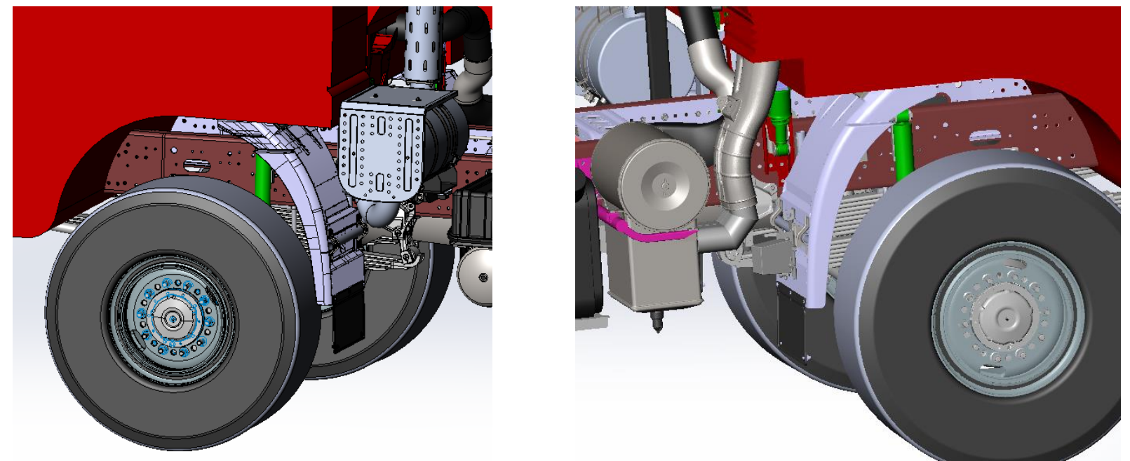 Доработка (перенос) передних крыльев, воздушного фильтра для установки шин 425/85R21
