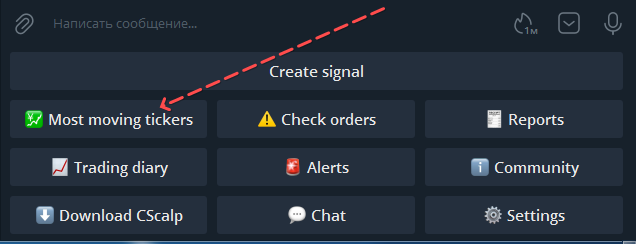 telegram bot CScalp_bot, telegram bot, bot, telegram, CScalp_bot, CScalpbot, CScalp bot, Instructions, setup, functions, Official bot CScalp, Official bot, trade's report