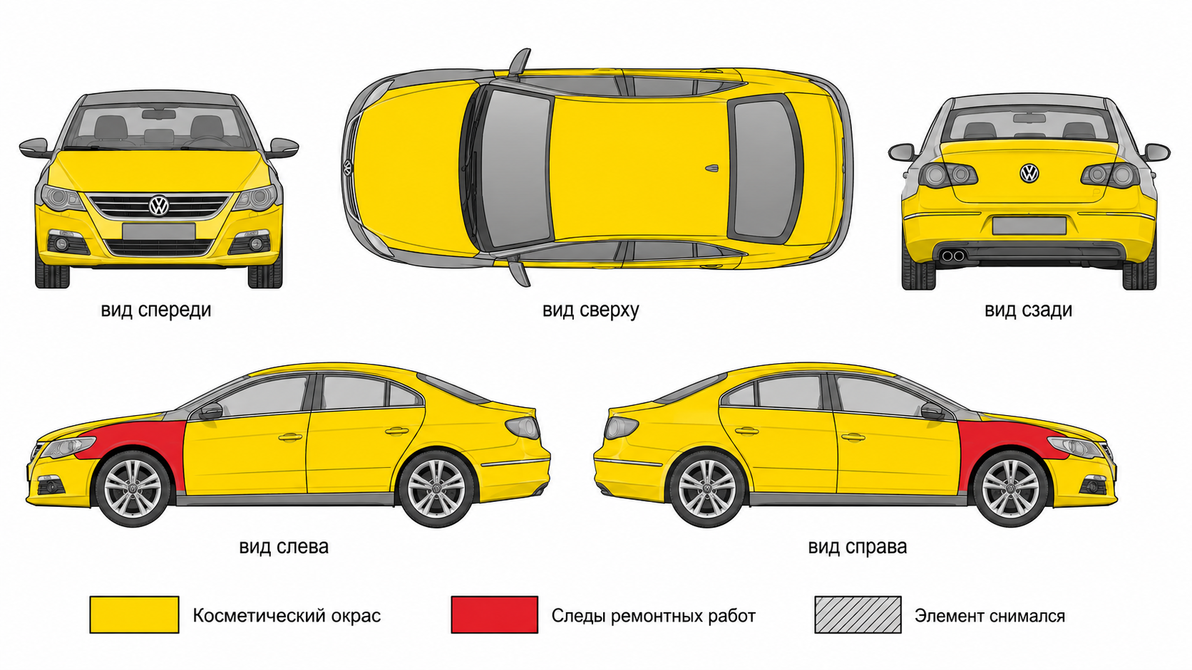 Карта ЛКП Volkswagen Passat CC