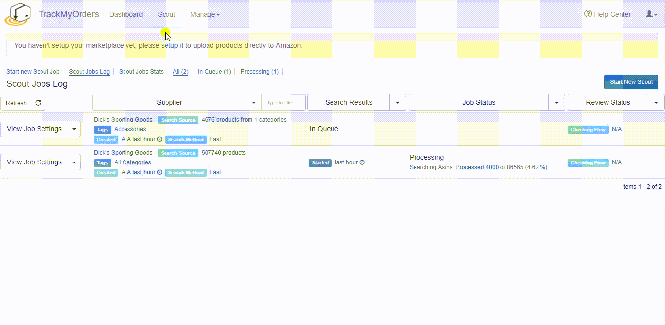 searching for dropshipping products process