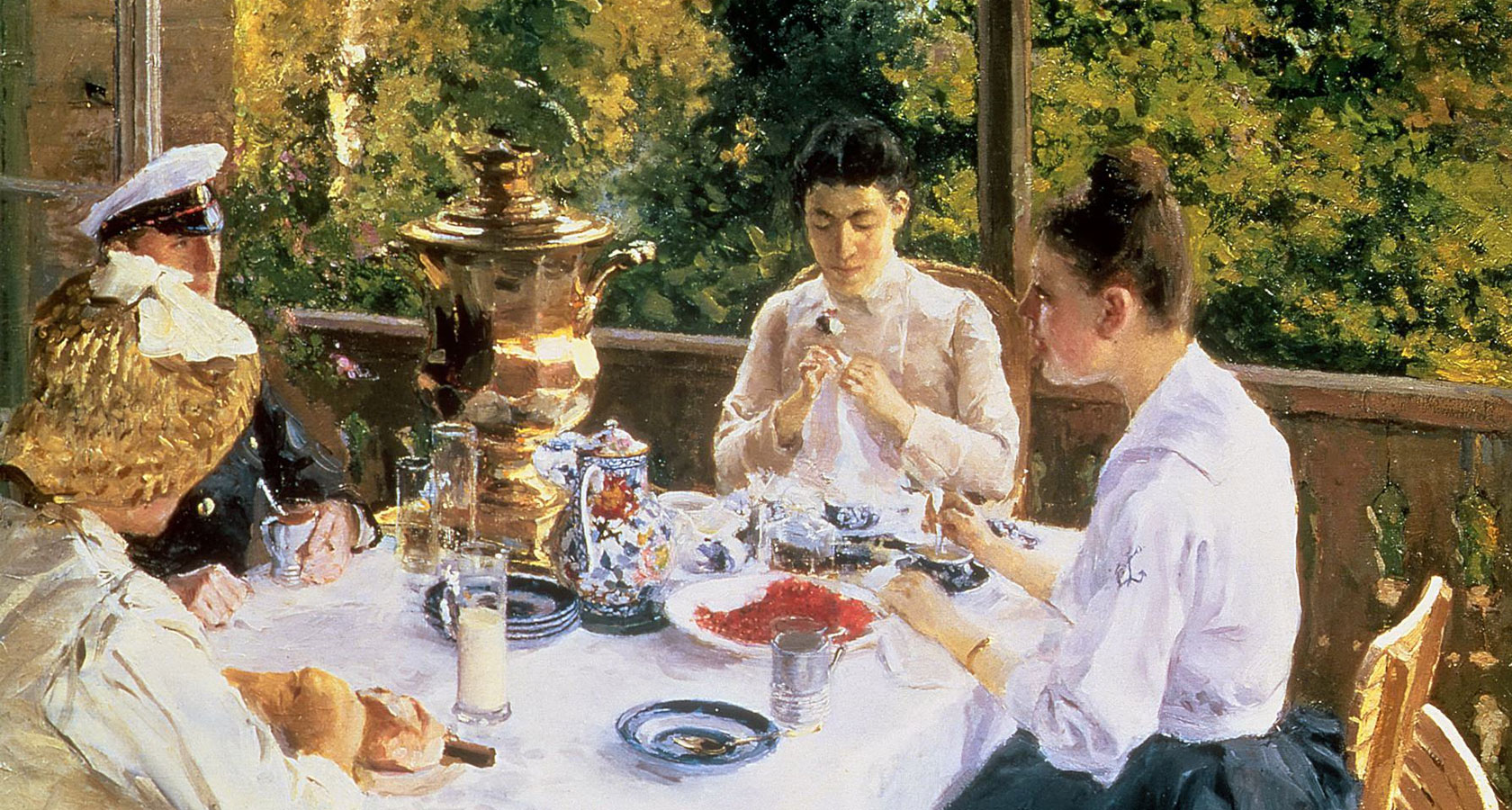 Константин Коровин за чайным столом 1888