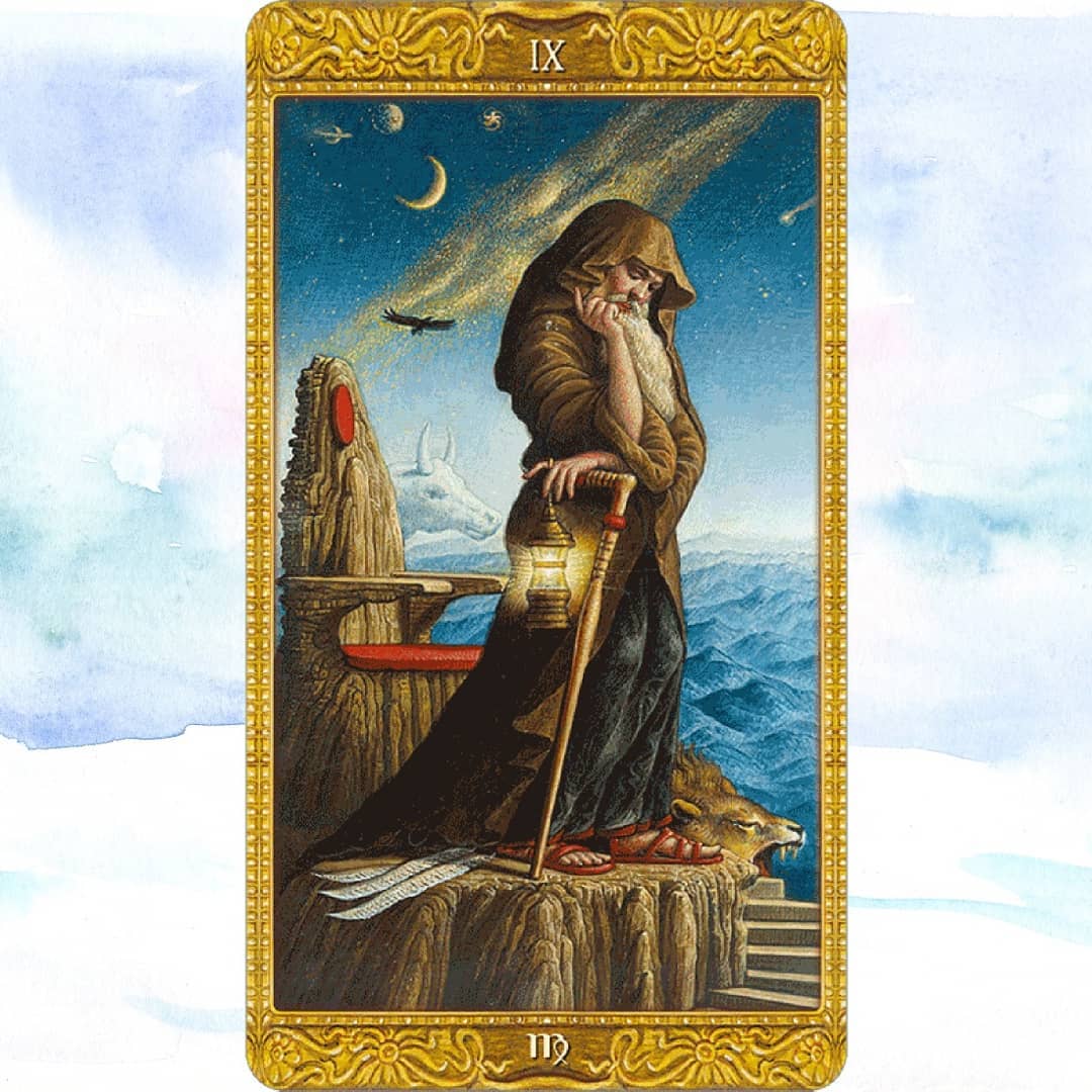 9 аркан таро. Таро Mystical Tarot. The Hermit карта Таро. Отшельник Таро. Аркан отшельник Таро.