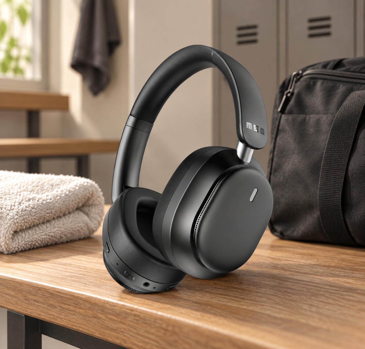 MEG Wave HWA200BL в предметной сцене к статье «Как выбрать наушники для спорта»