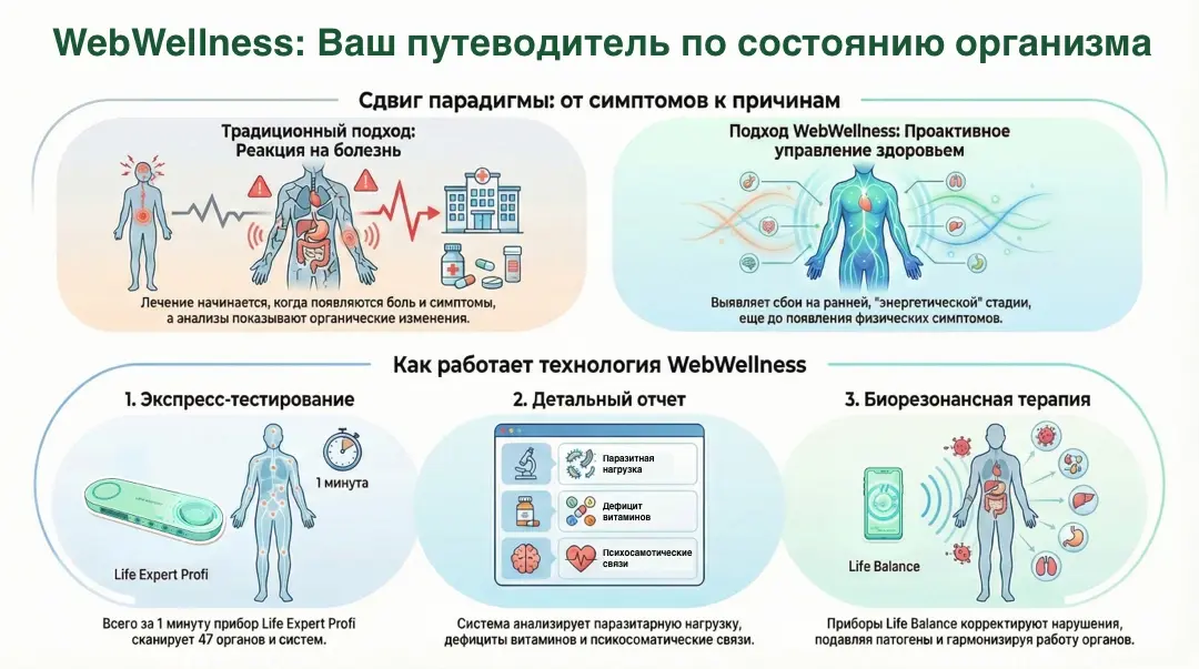 Инфографика: WebWellness - ваш путеводитель по состоянию организма
