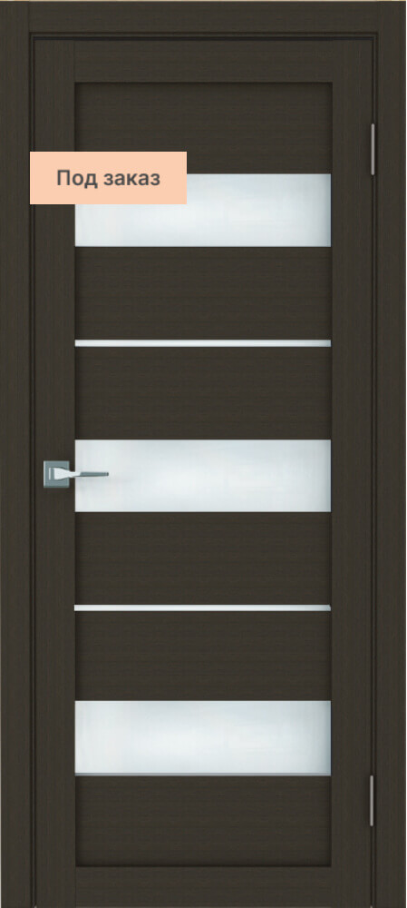 Дверь межкомнатная Модерн 10004 Остекленная стекло светлое Сатинато цвет Каштан