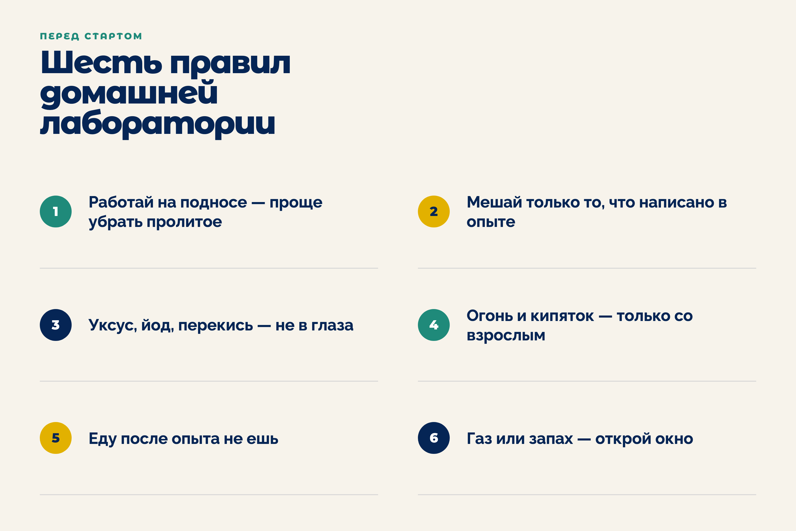 Шесть правил домашней лаборатории
