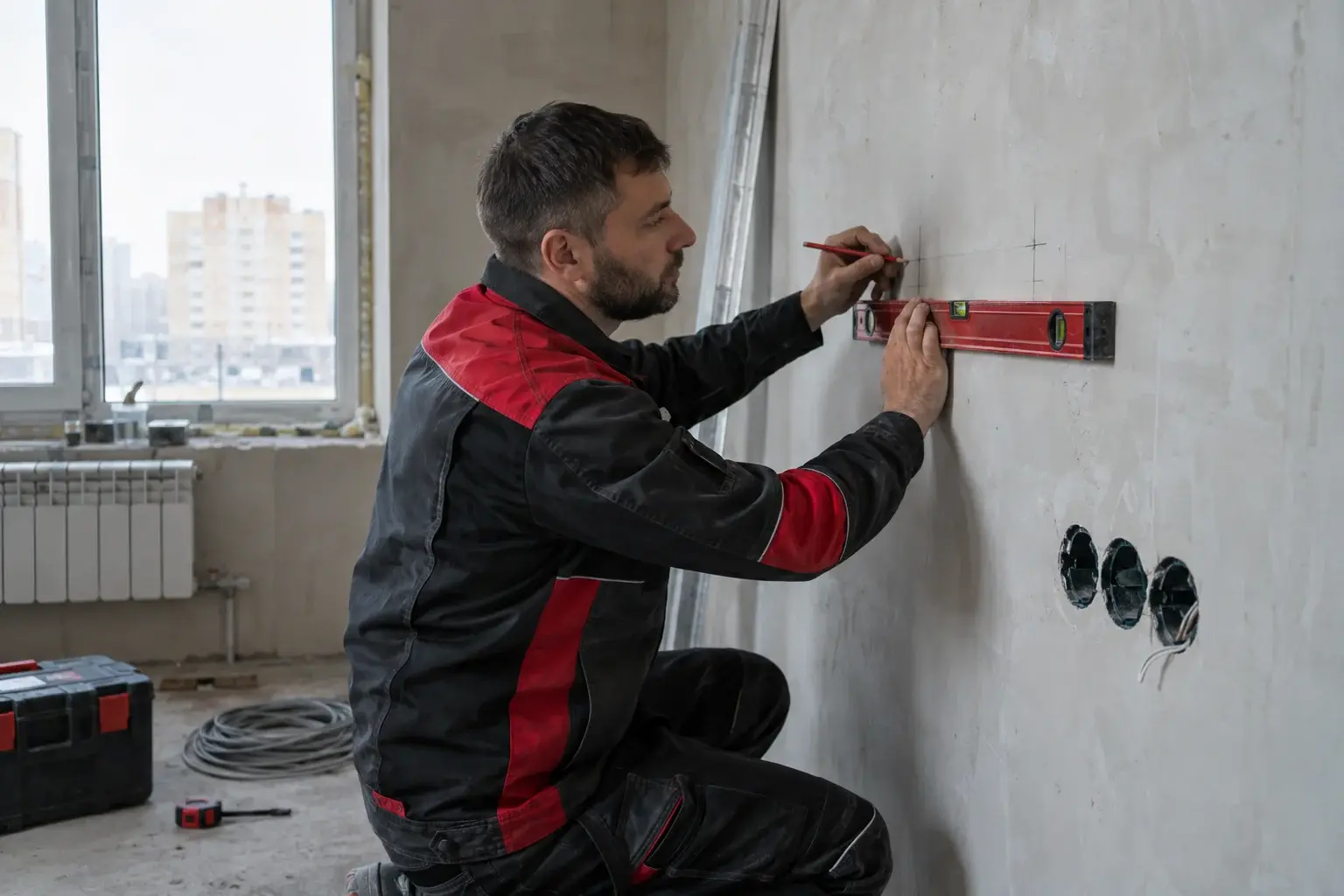Разметка расположения розеток при ремонте квартиры